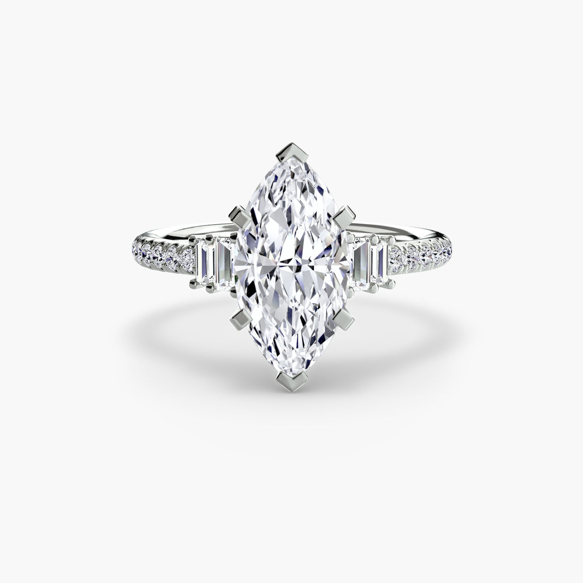 Baguette Accent Pavé Engagement Ring – The Estelle