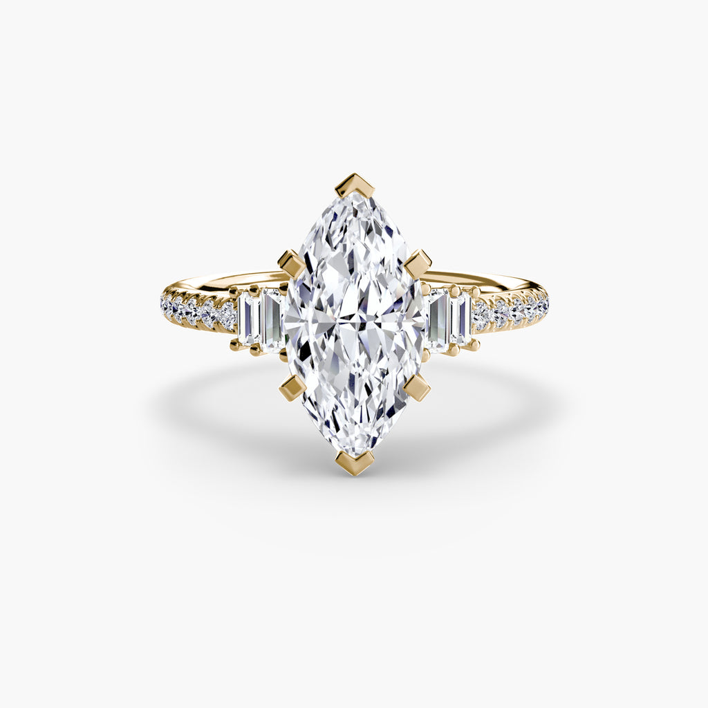 Baguette Accent Pavé Engagement Ring – The Estelle