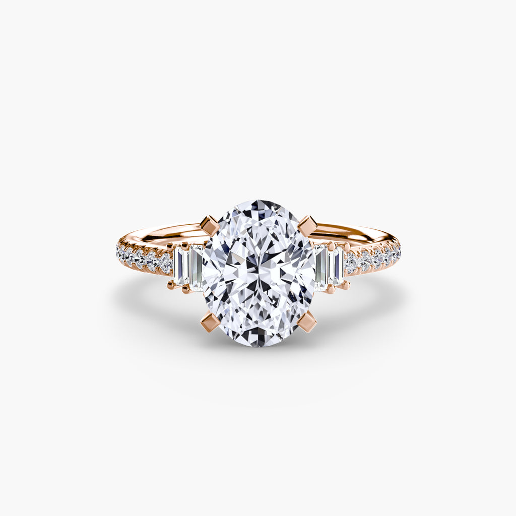 Baguette Accent Pavé Engagement Ring – The Estelle