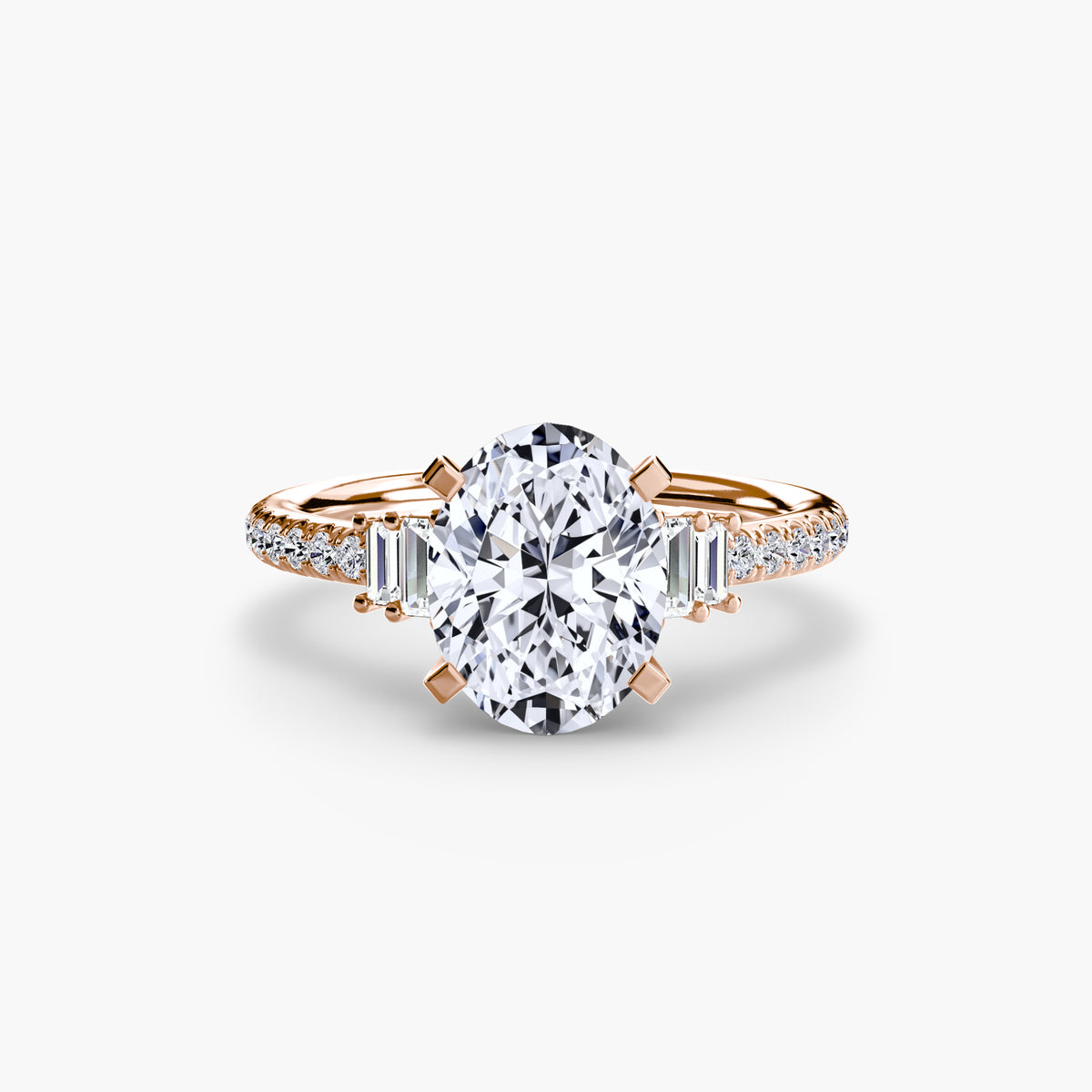 Baguette Accent Pavé Engagement Ring – The Estelle