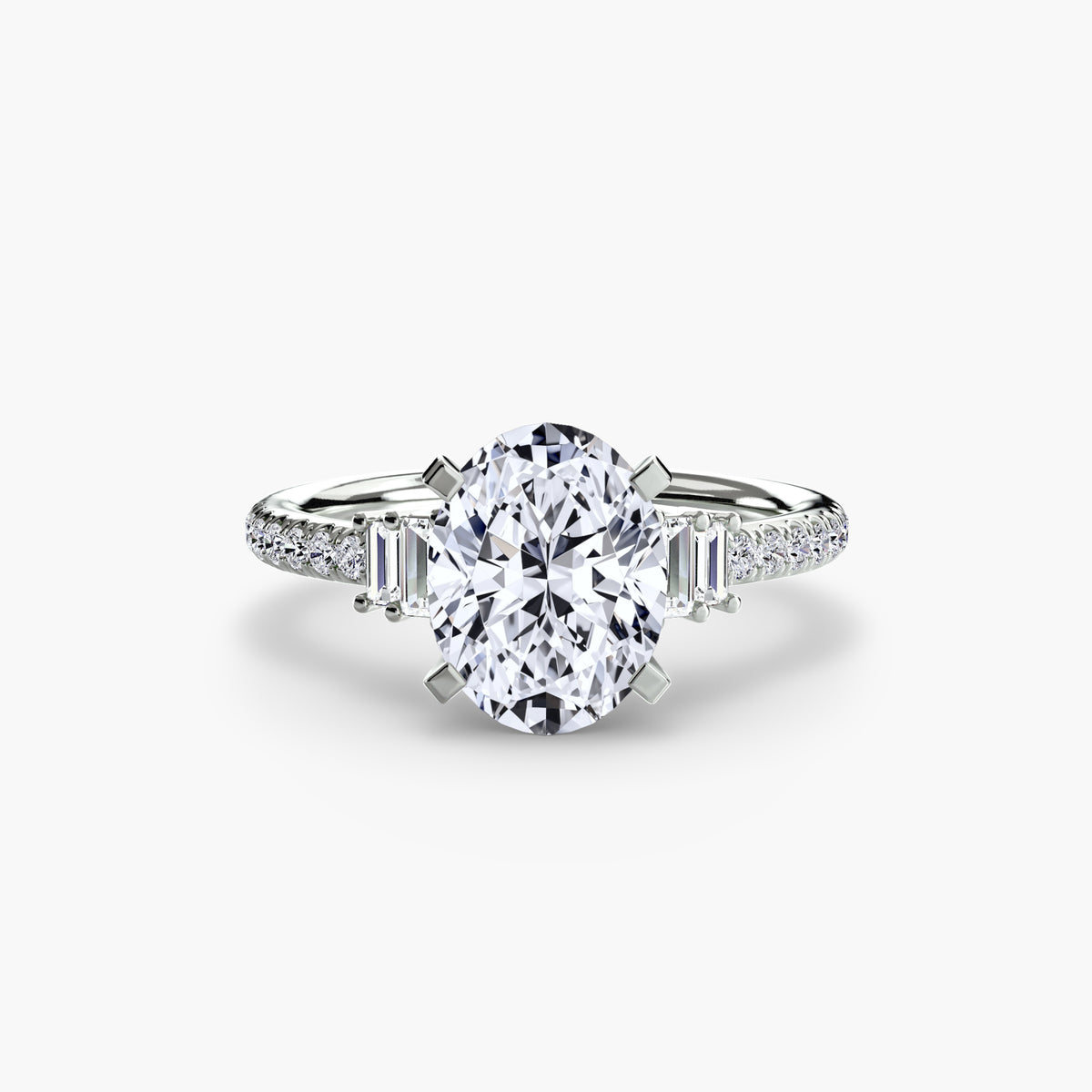 Baguette Accent Pavé Engagement Ring – The Estelle