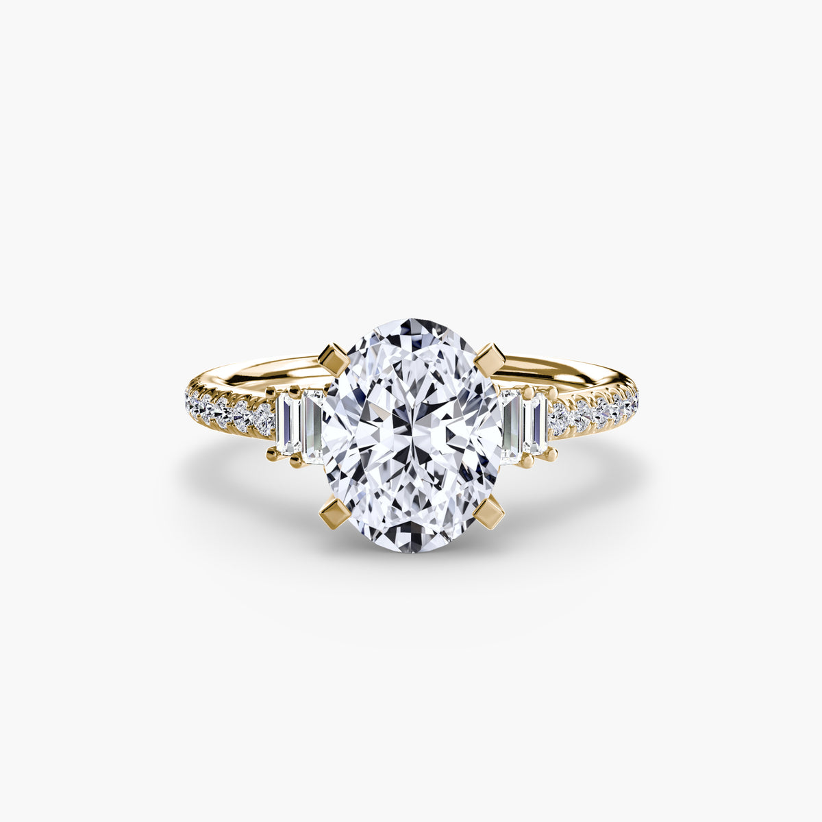 Baguette Accent Pavé Engagement Ring – The Estelle