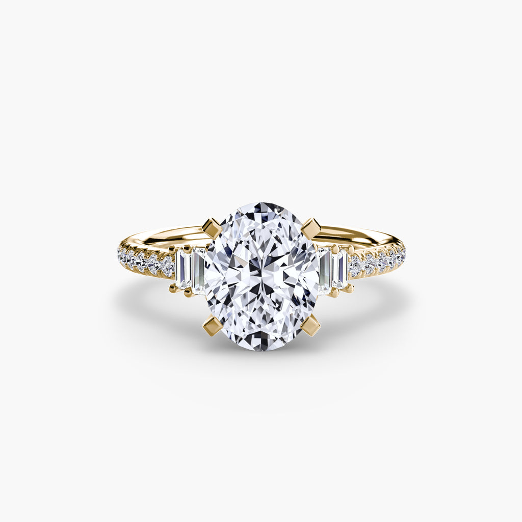 Baguette Accent Pavé Engagement Ring – The Estelle