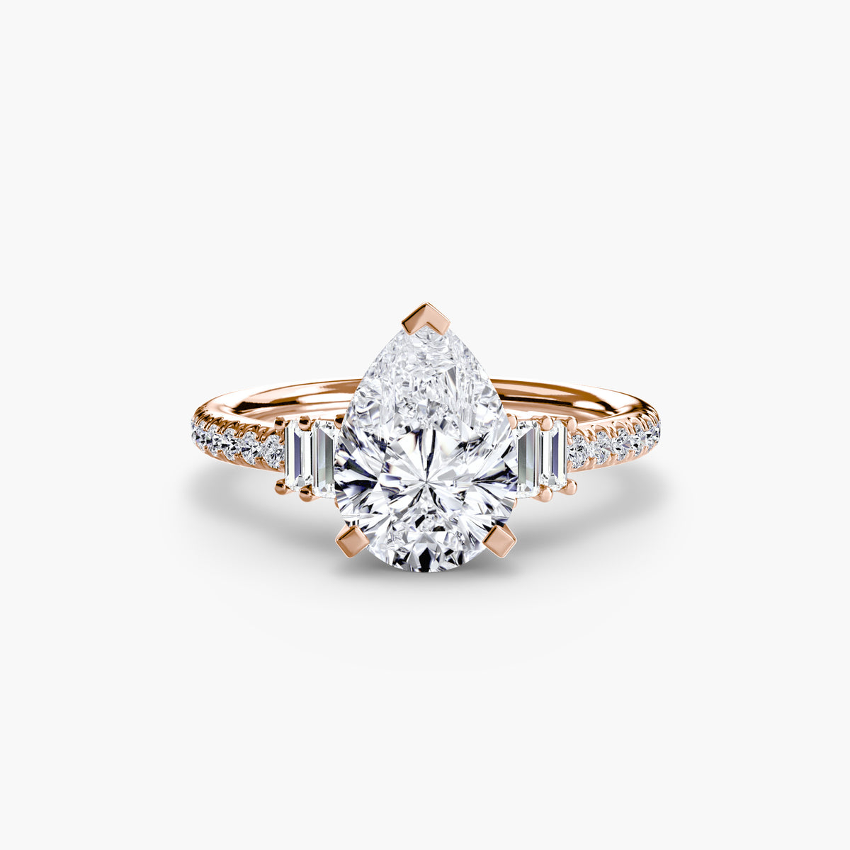 Baguette Accent Pavé Engagement Ring – The Estelle