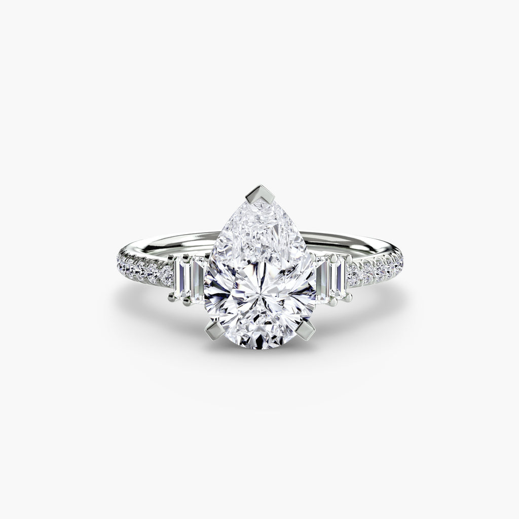 Baguette Accent Pavé Engagement Ring – The Estelle