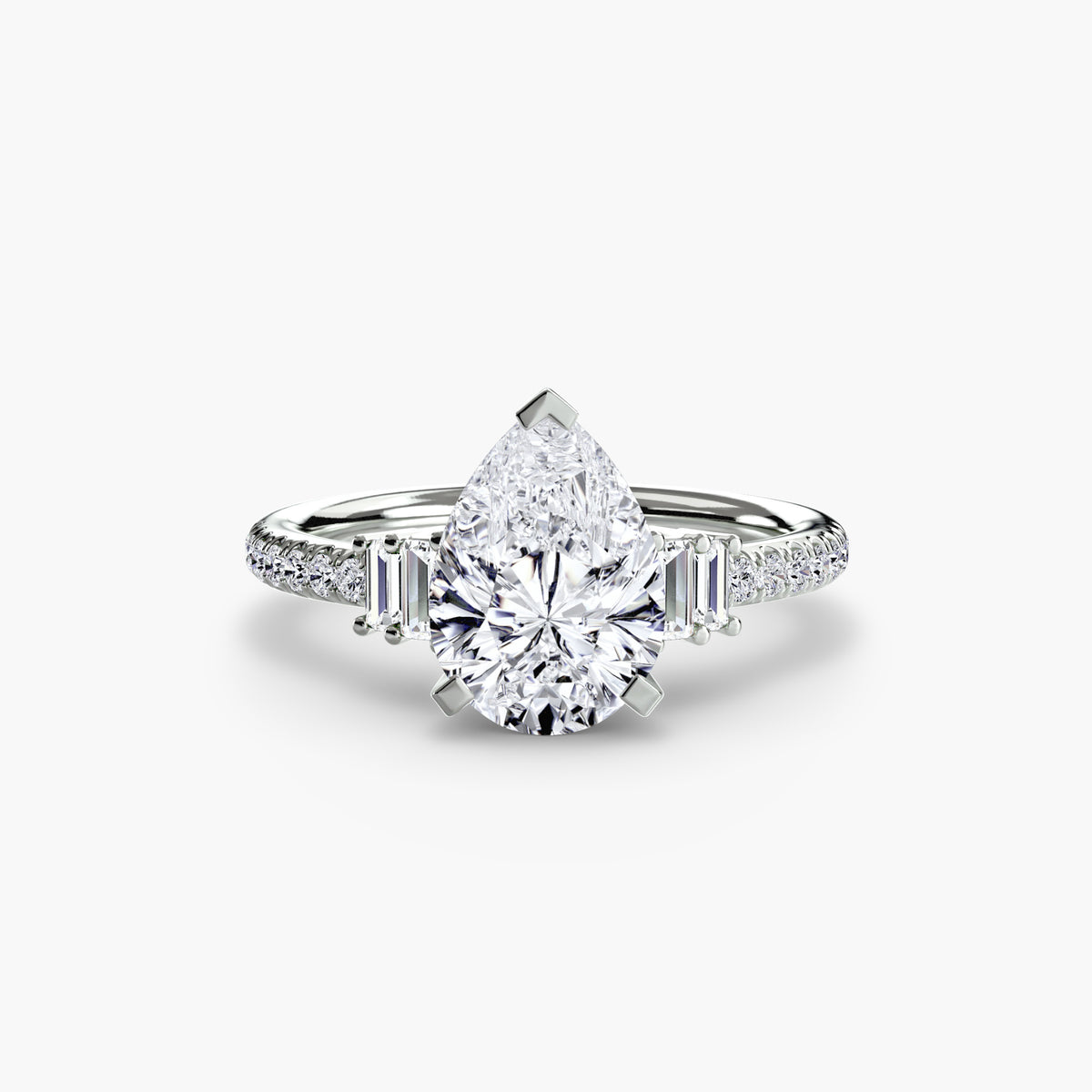 Baguette Accent Pavé Engagement Ring – The Estelle