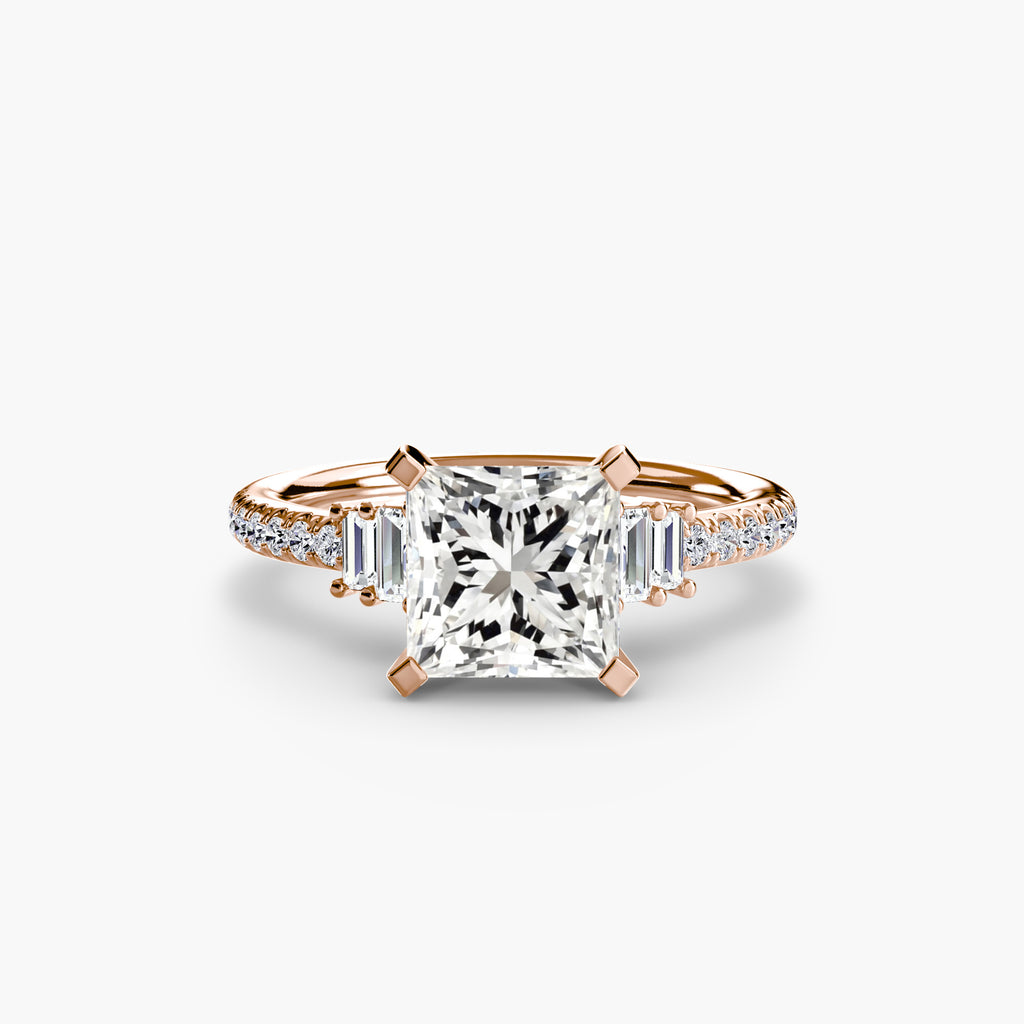 Baguette Accent Pavé Engagement Ring – The Estelle