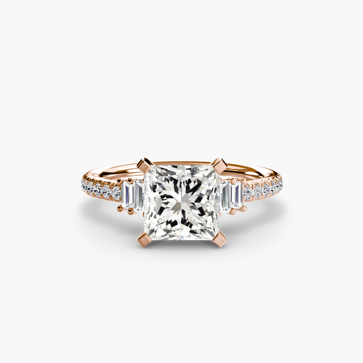 Baguette Accent Pavé Engagement Ring – The Estelle