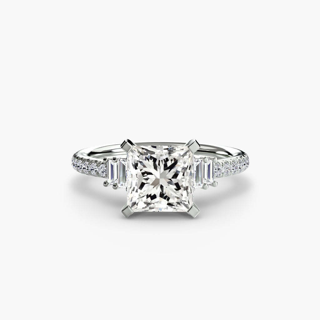 Baguette Accent Pavé Engagement Ring – The Estelle