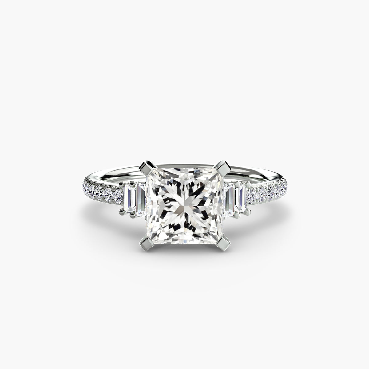 Baguette Accent Pavé Engagement Ring – The Estelle