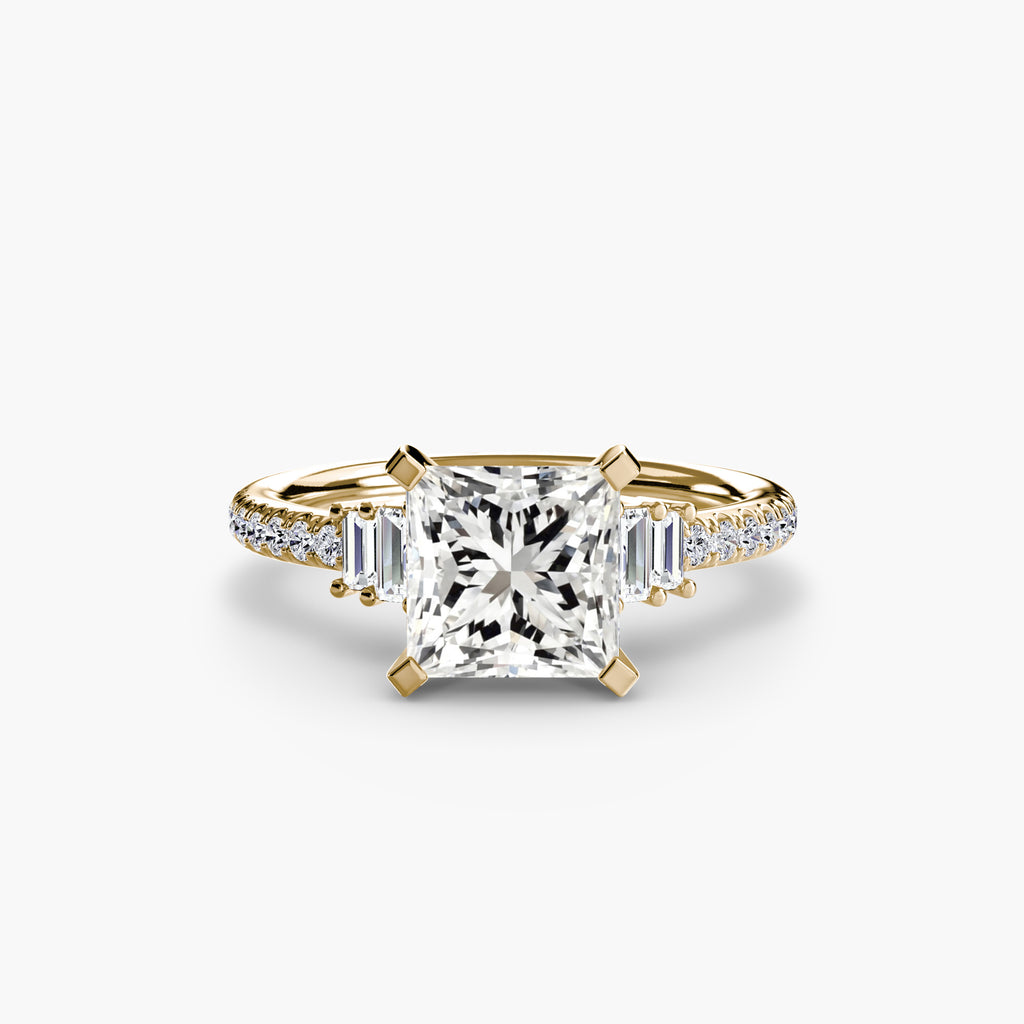 Baguette Accent Pavé Engagement Ring – The Estelle