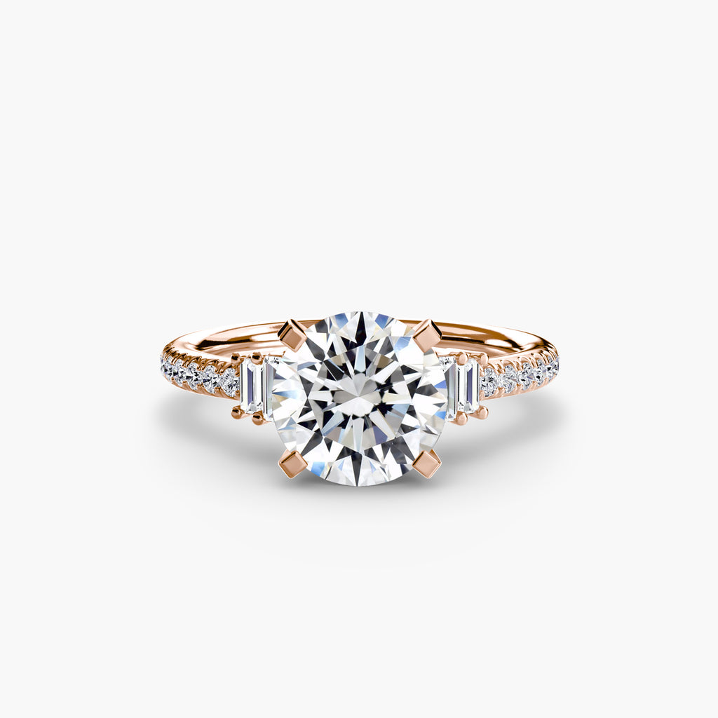 Baguette Accent Pavé Engagement Ring – The Estelle