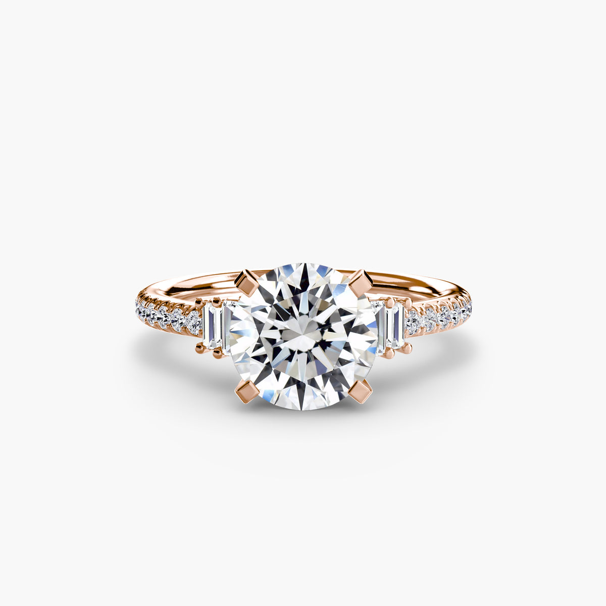 Baguette Accent Pavé Engagement Ring – The Estelle