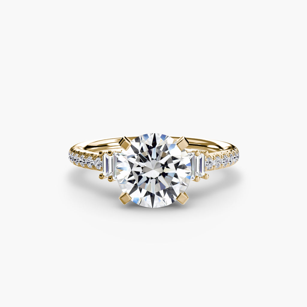 Baguette Accent Pavé Engagement Ring – The Estelle