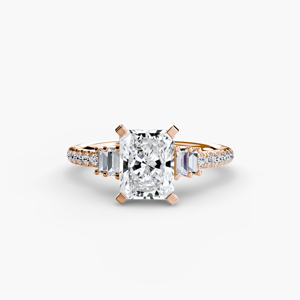 Baguette Accent Pavé Engagement Ring – The Estelle