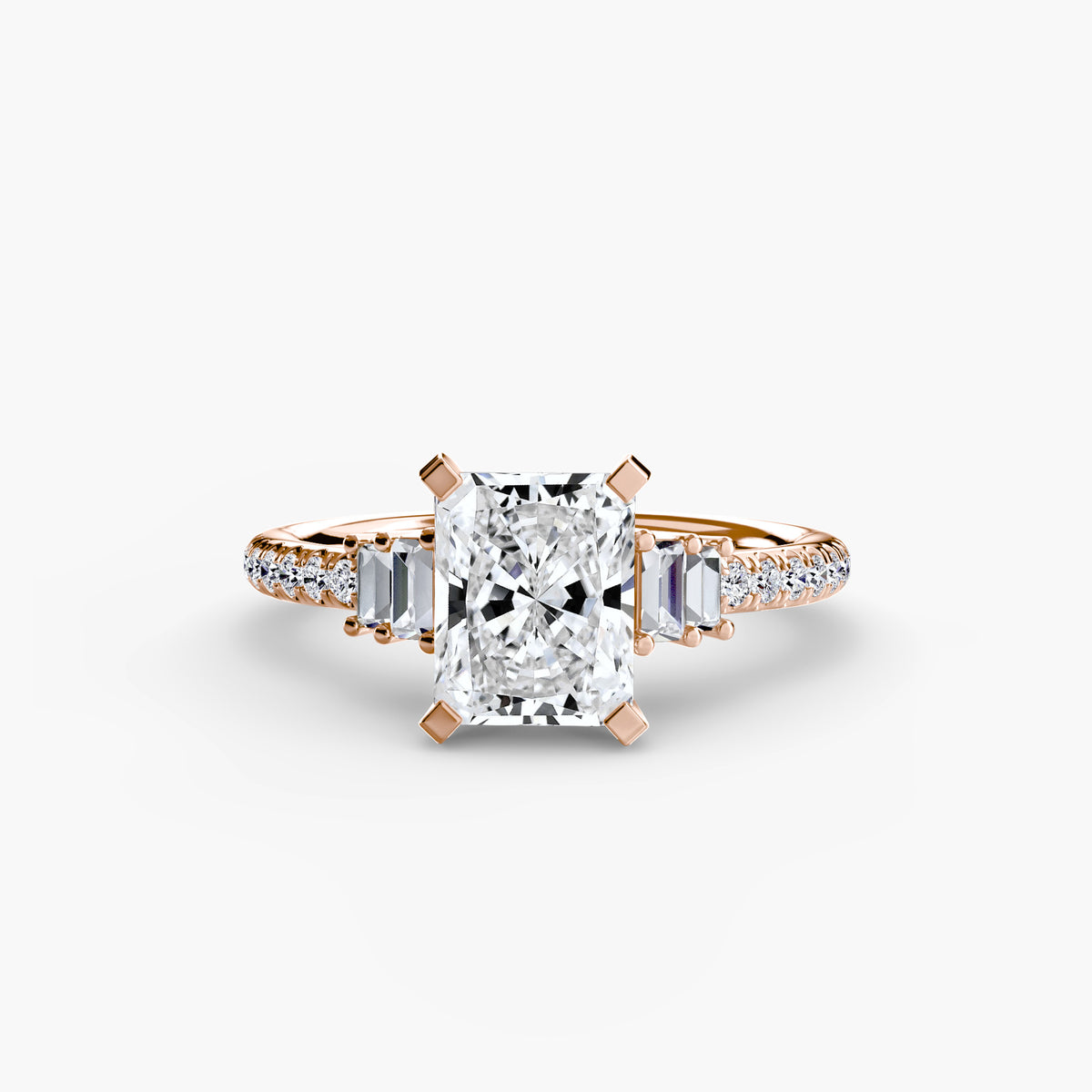 Baguette Accent Pavé Engagement Ring – The Estelle