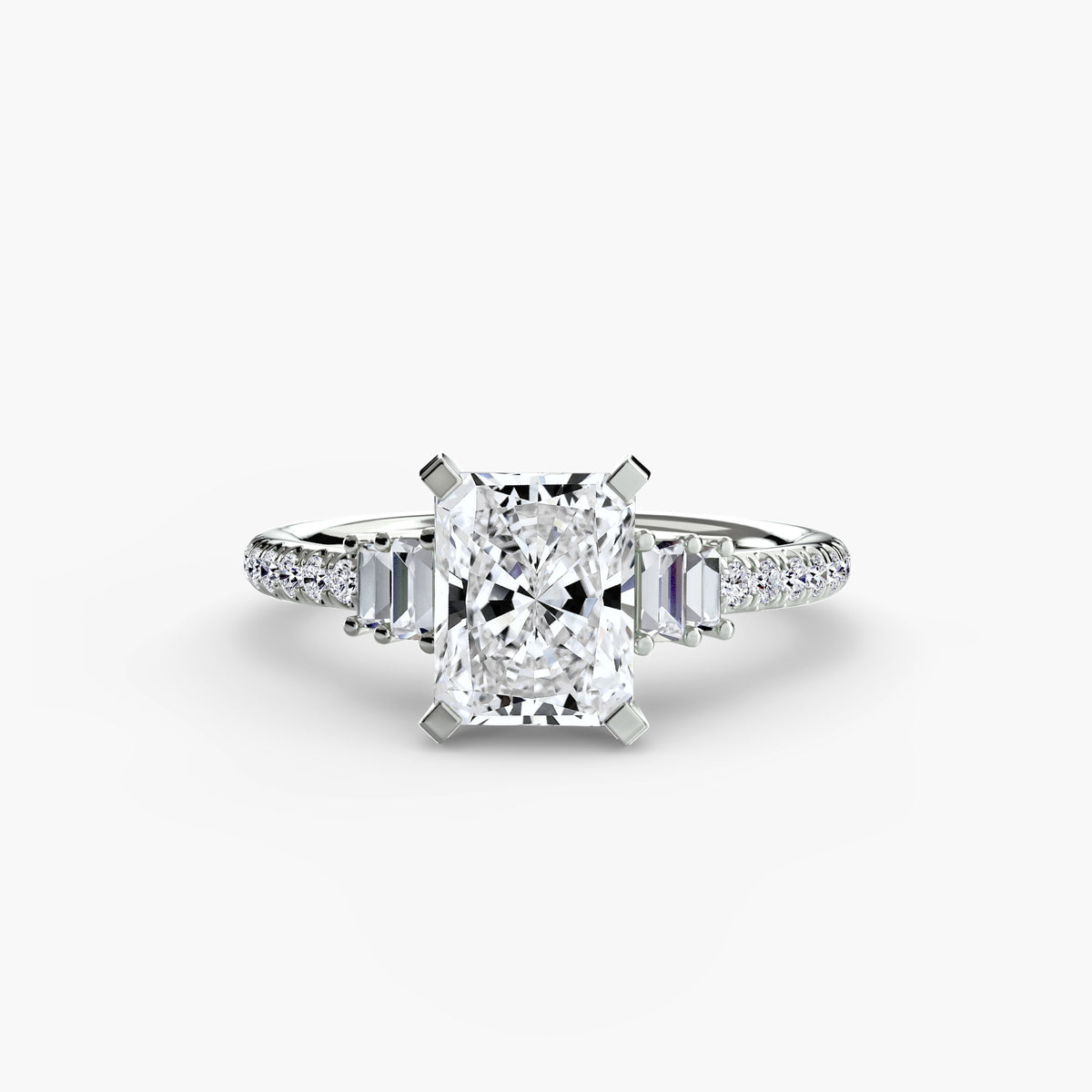 Baguette Accent Pavé Engagement Ring – The Estelle