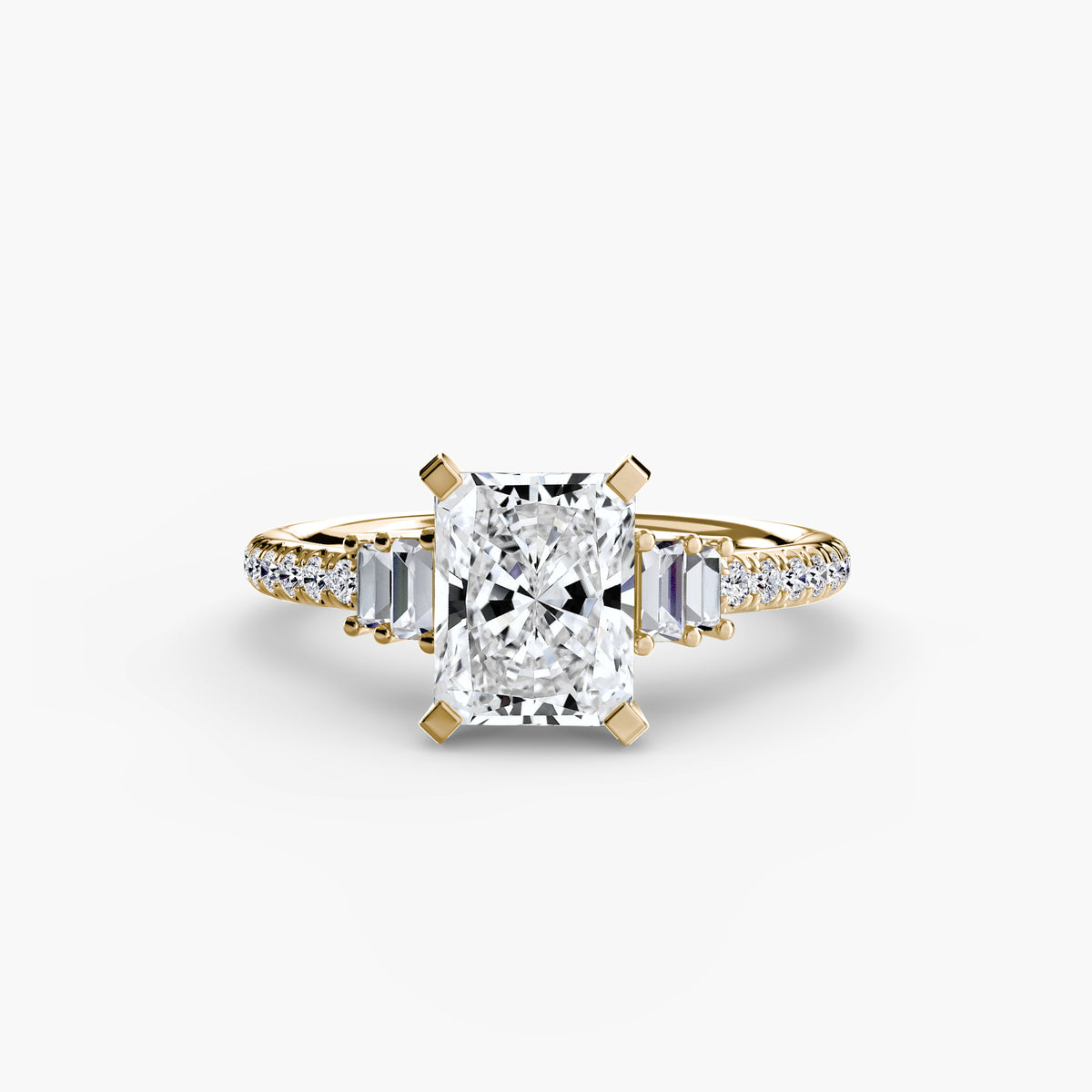 Baguette Accent Pavé Engagement Ring – The Estelle