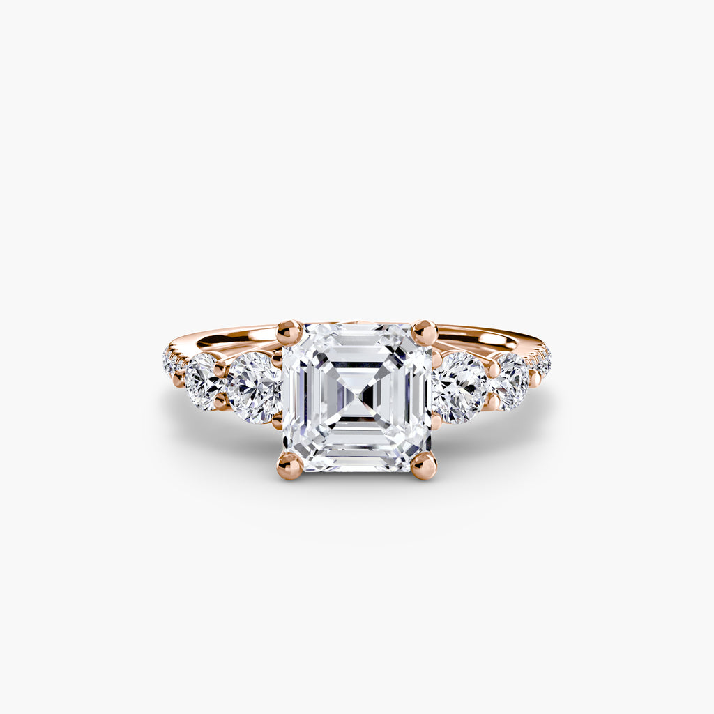 Side-Stone Pavé Engagement Ring – The Alessandra