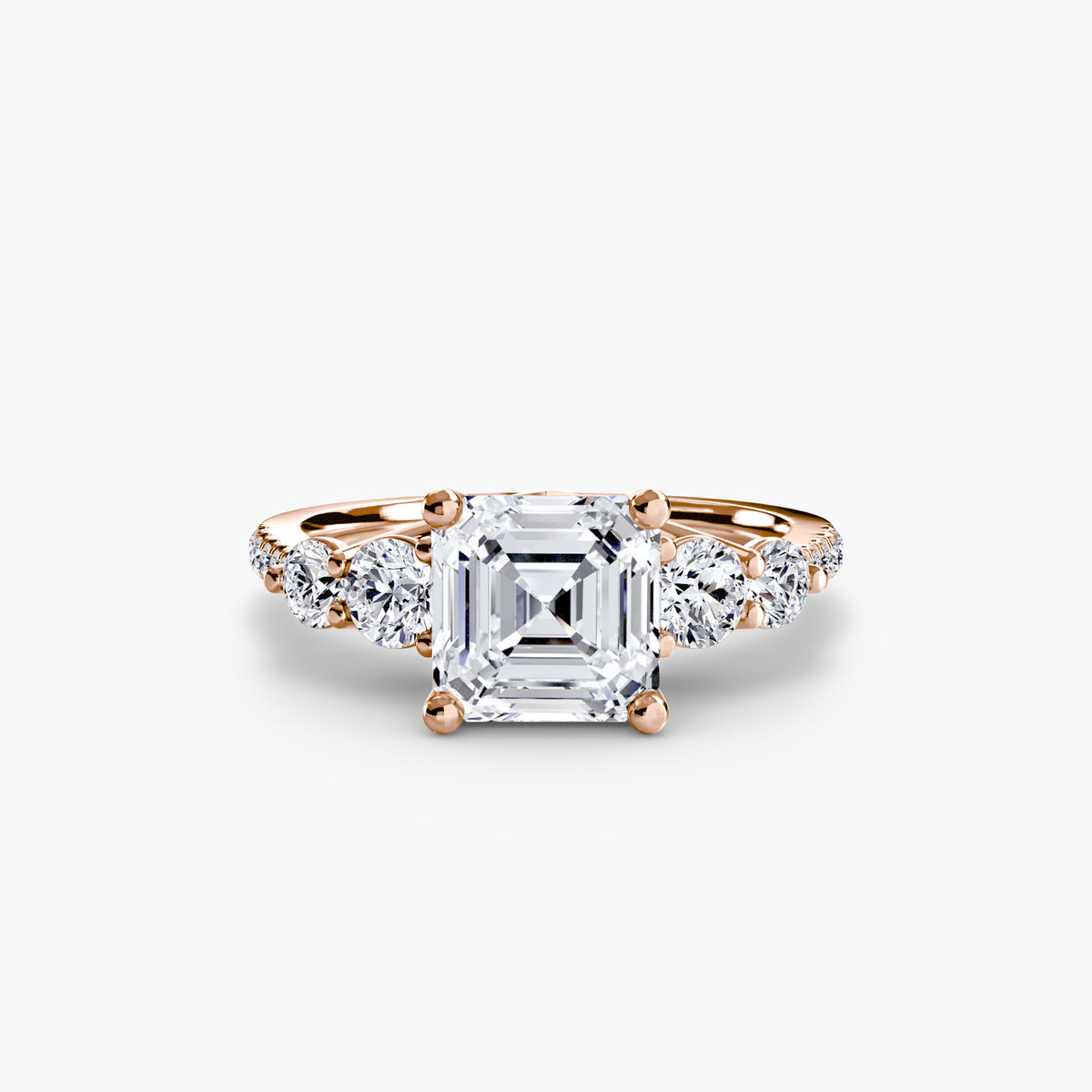 Side-Stone Pavé Engagement Ring – The Alessandra