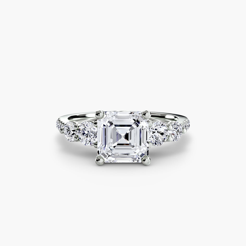 Side-Stone Pavé Engagement Ring – The Alessandra