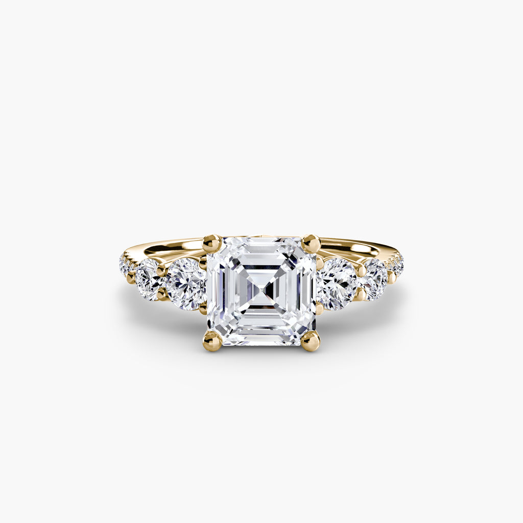 Side-Stone Pavé Engagement Ring – The Alessandra