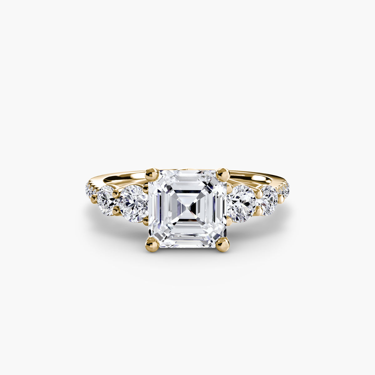 Side-Stone Pavé Engagement Ring – The Alessandra
