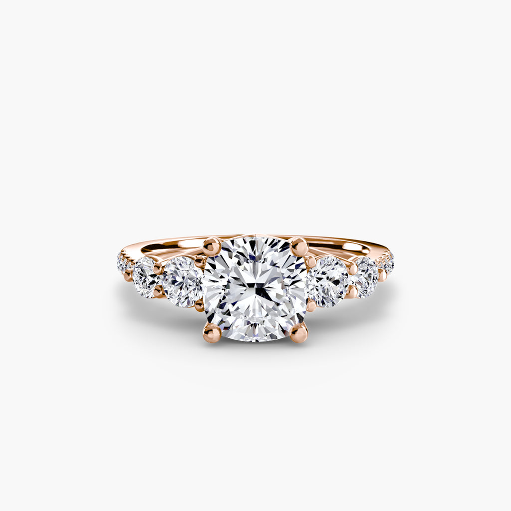 Side-Stone Pavé Engagement Ring – The Alessandra