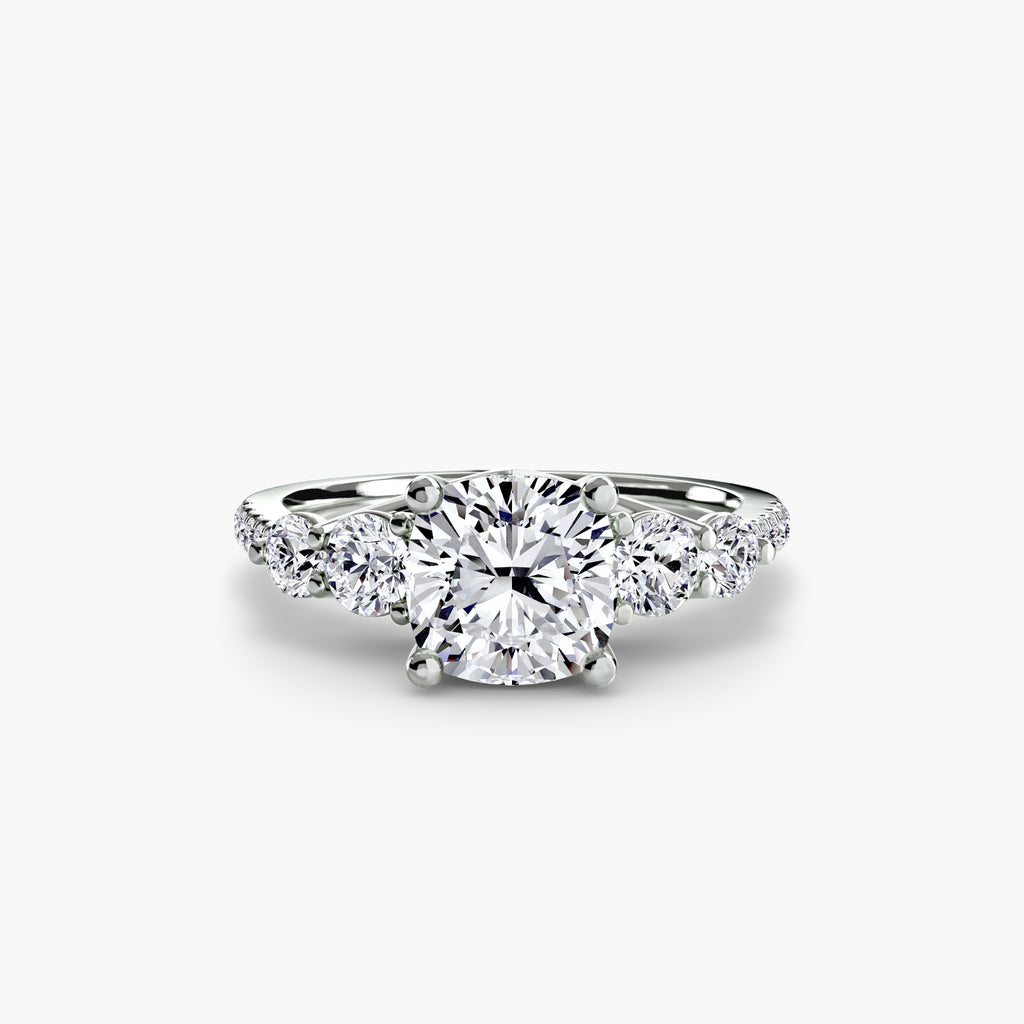 Side-Stone Pavé Engagement Ring – The Alessandra