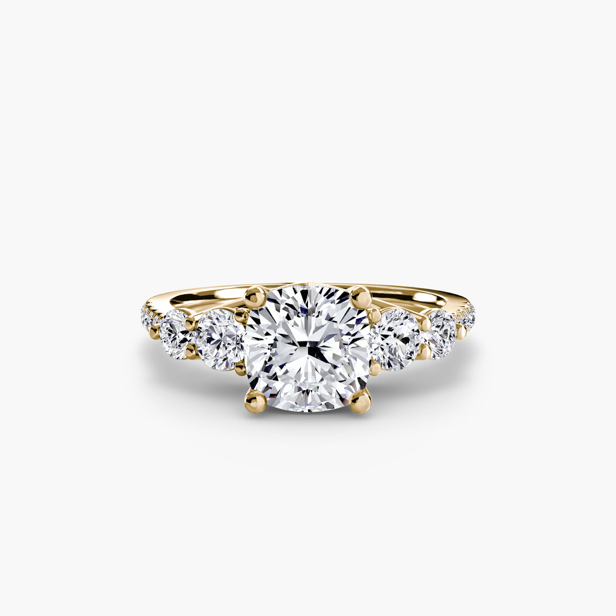 Side-Stone Pavé Engagement Ring – The Alessandra