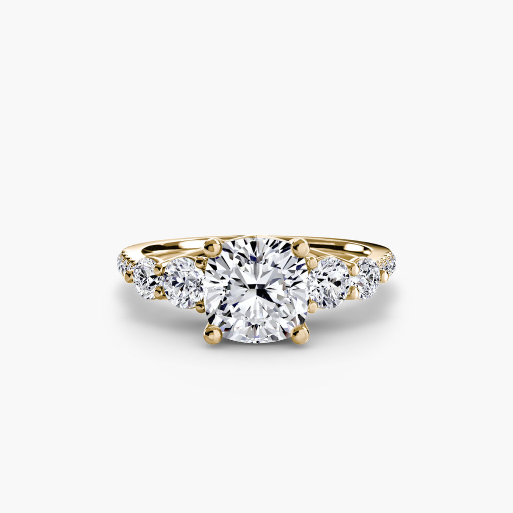 Side-Stone Pavé Engagement Ring – The Alessandra
