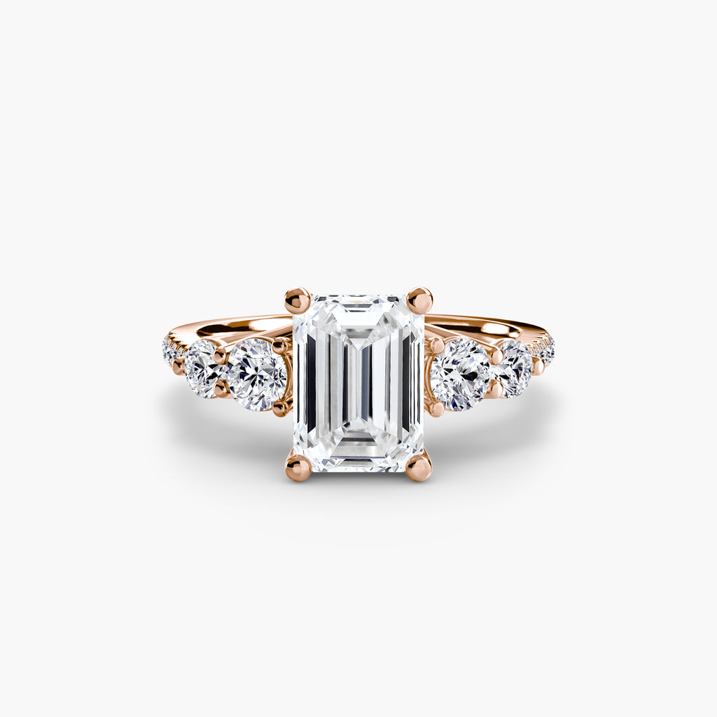 Side-Stone Pavé Engagement Ring – The Alessandra
