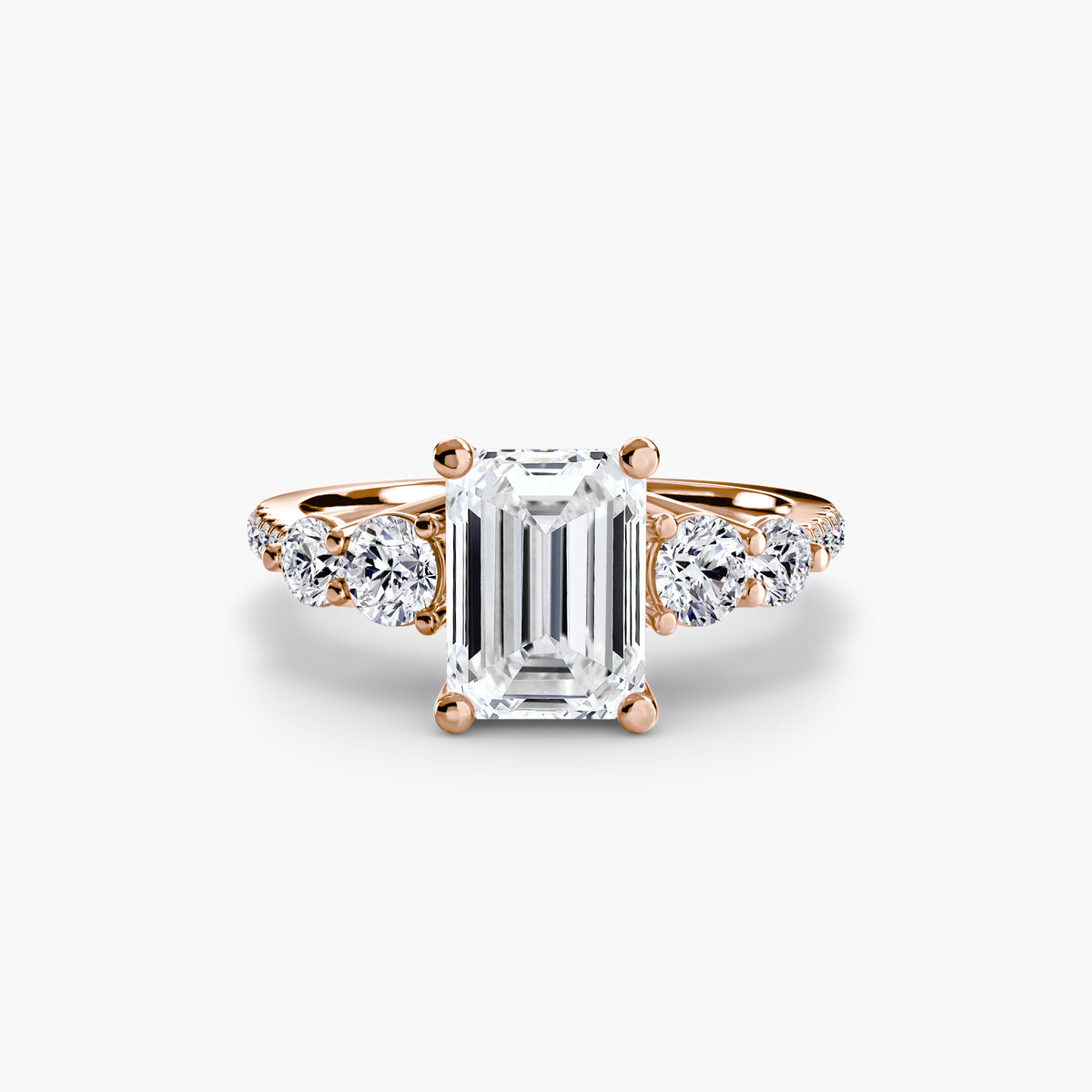 Side-Stone Pavé Engagement Ring – The Alessandra