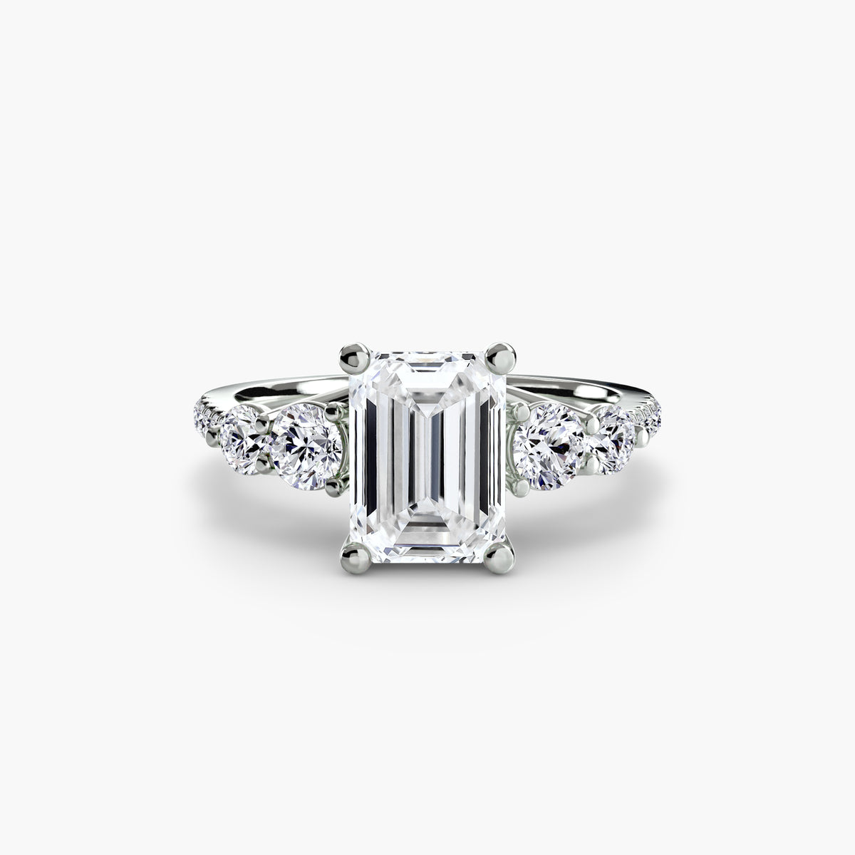 Side-Stone Pavé Engagement Ring – The Alessandra