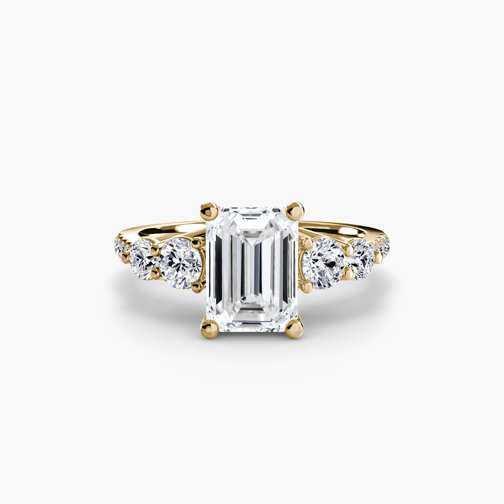 Side-Stone Pavé Engagement Ring – The Alessandra