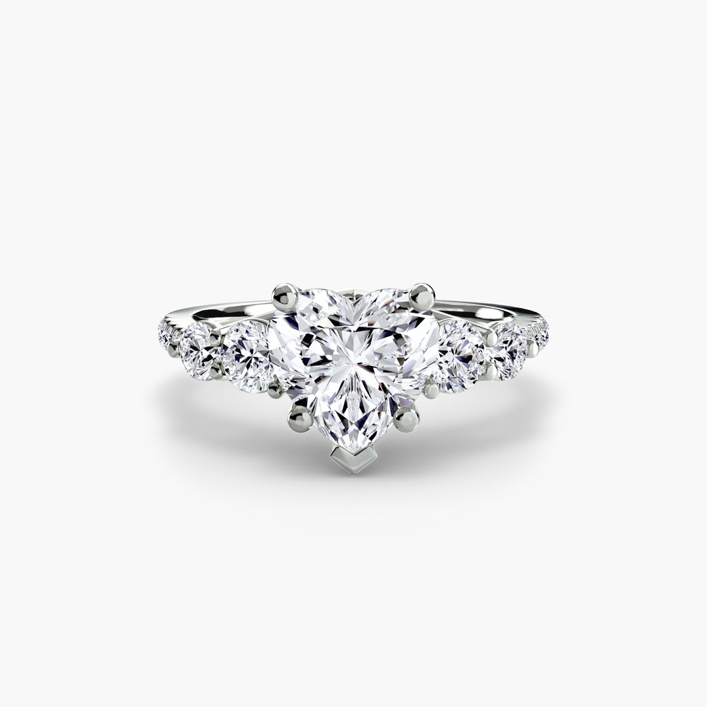 Side-Stone Pavé Engagement Ring – The Alessandra