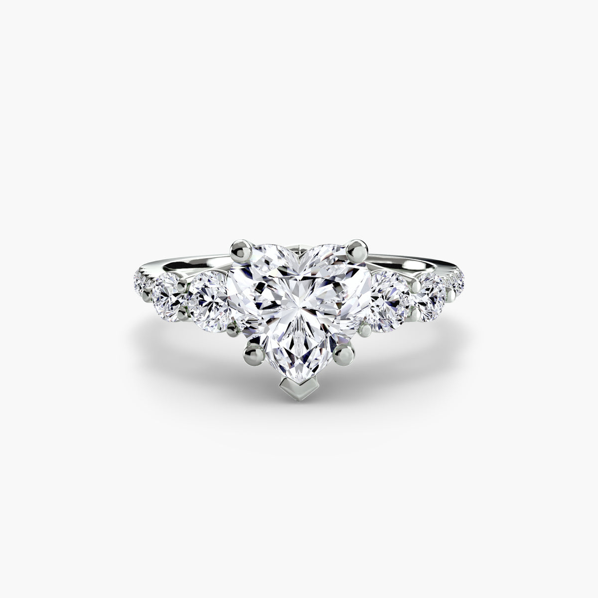 Side-Stone Pavé Engagement Ring – The Alessandra