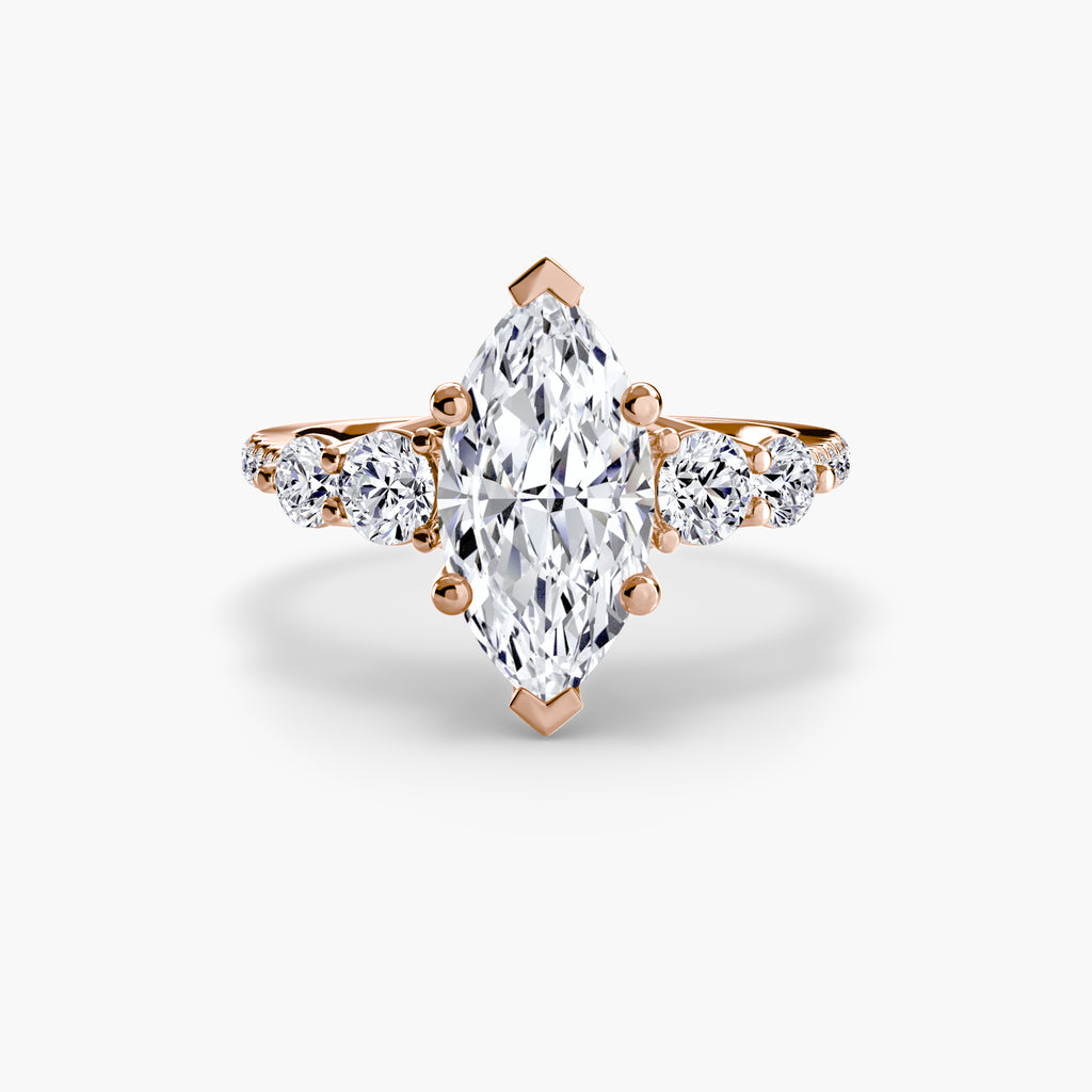 Side-Stone Pavé Engagement Ring – The Alessandra