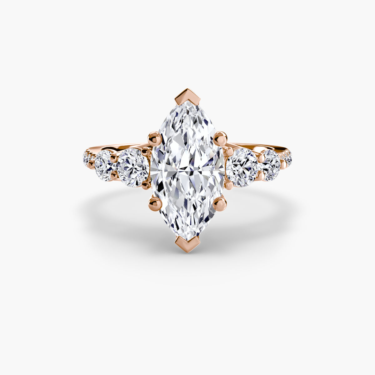 Side-Stone Pavé Engagement Ring – The Alessandra