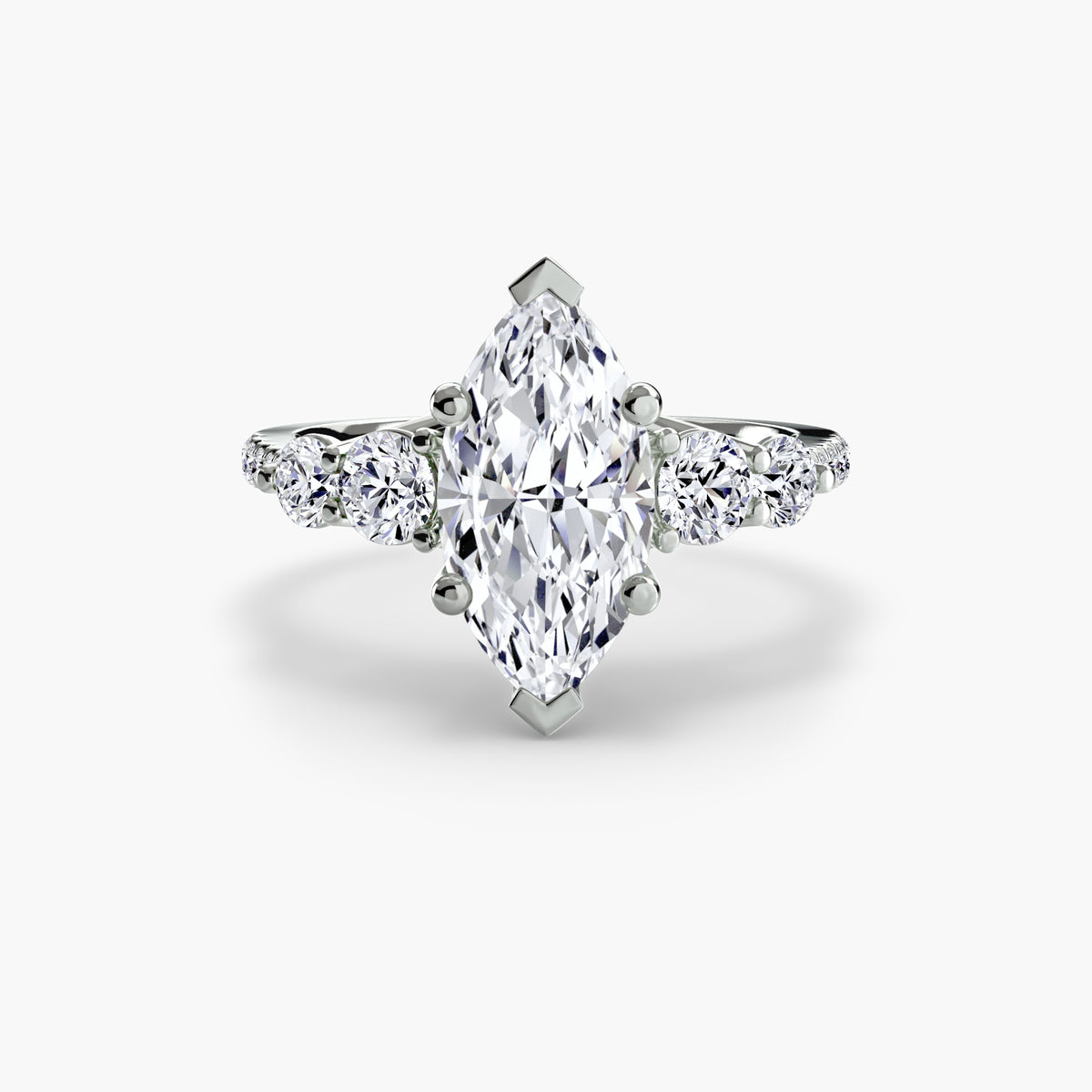 Side-Stone Pavé Engagement Ring – The Alessandra