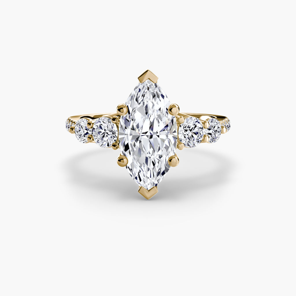 Side-Stone Pavé Engagement Ring – The Alessandra