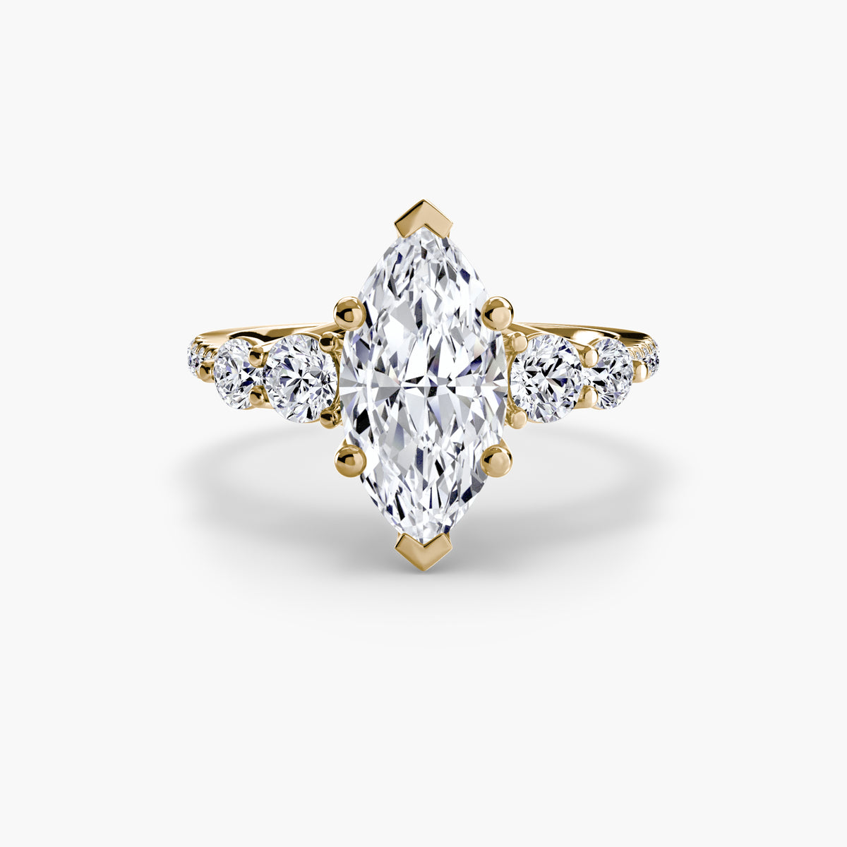 Side-Stone Pavé Engagement Ring – The Alessandra