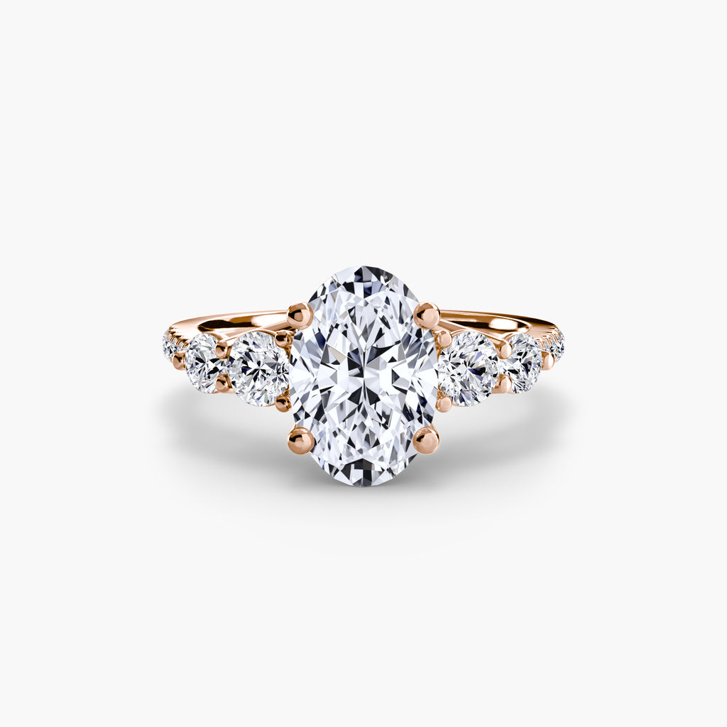 Side-Stone Pavé Engagement Ring – The Alessandra