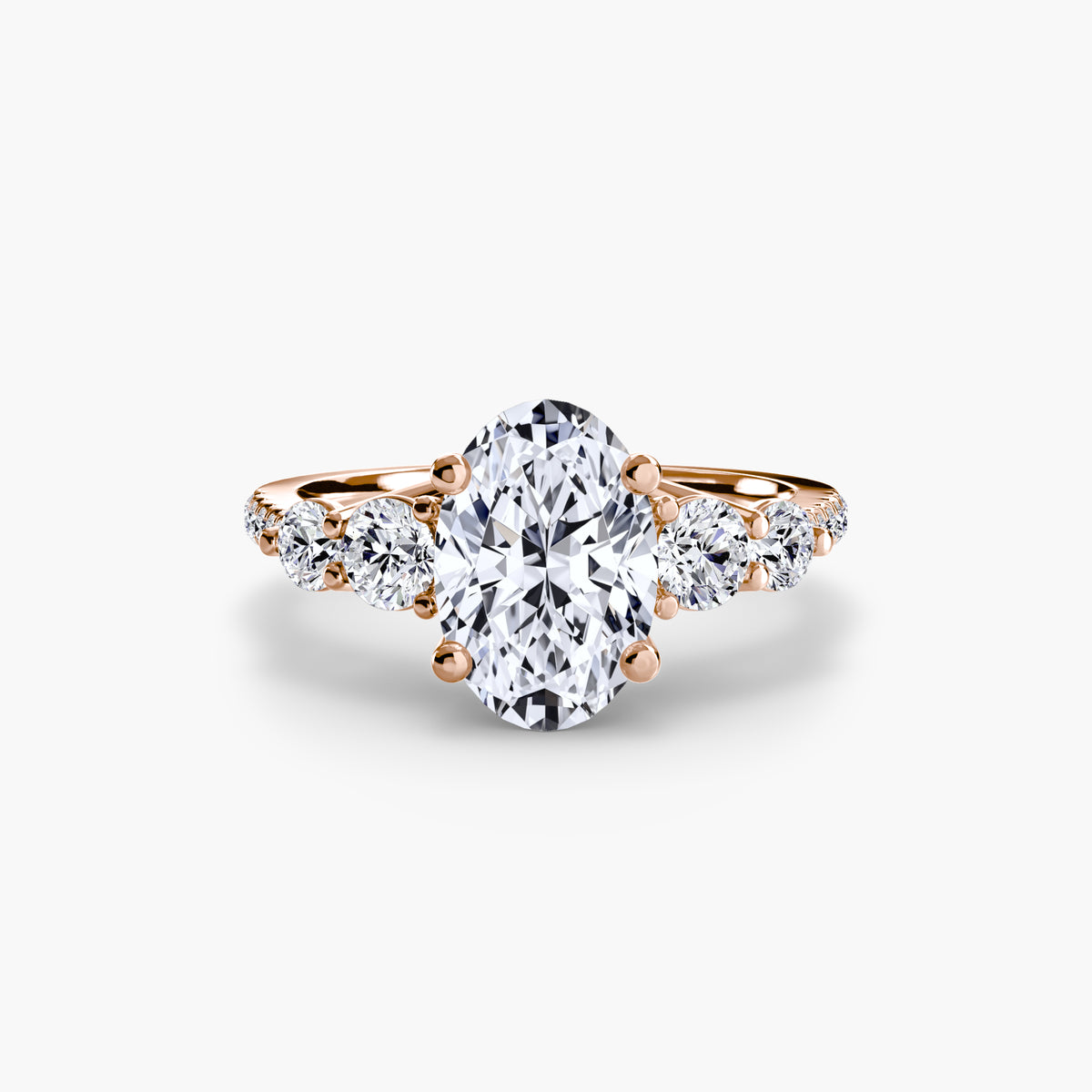 Side-Stone Pavé Engagement Ring – The Alessandra