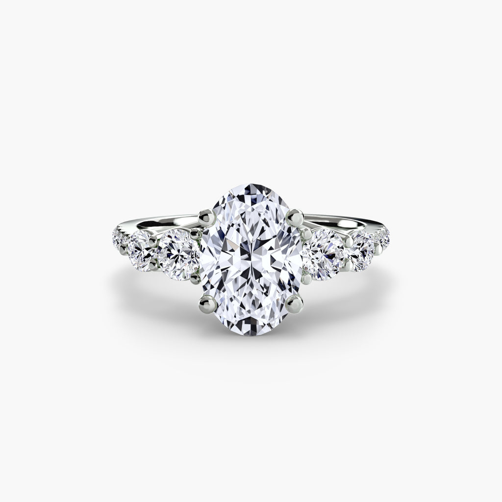 Side-Stone Pavé Engagement Ring – The Alessandra