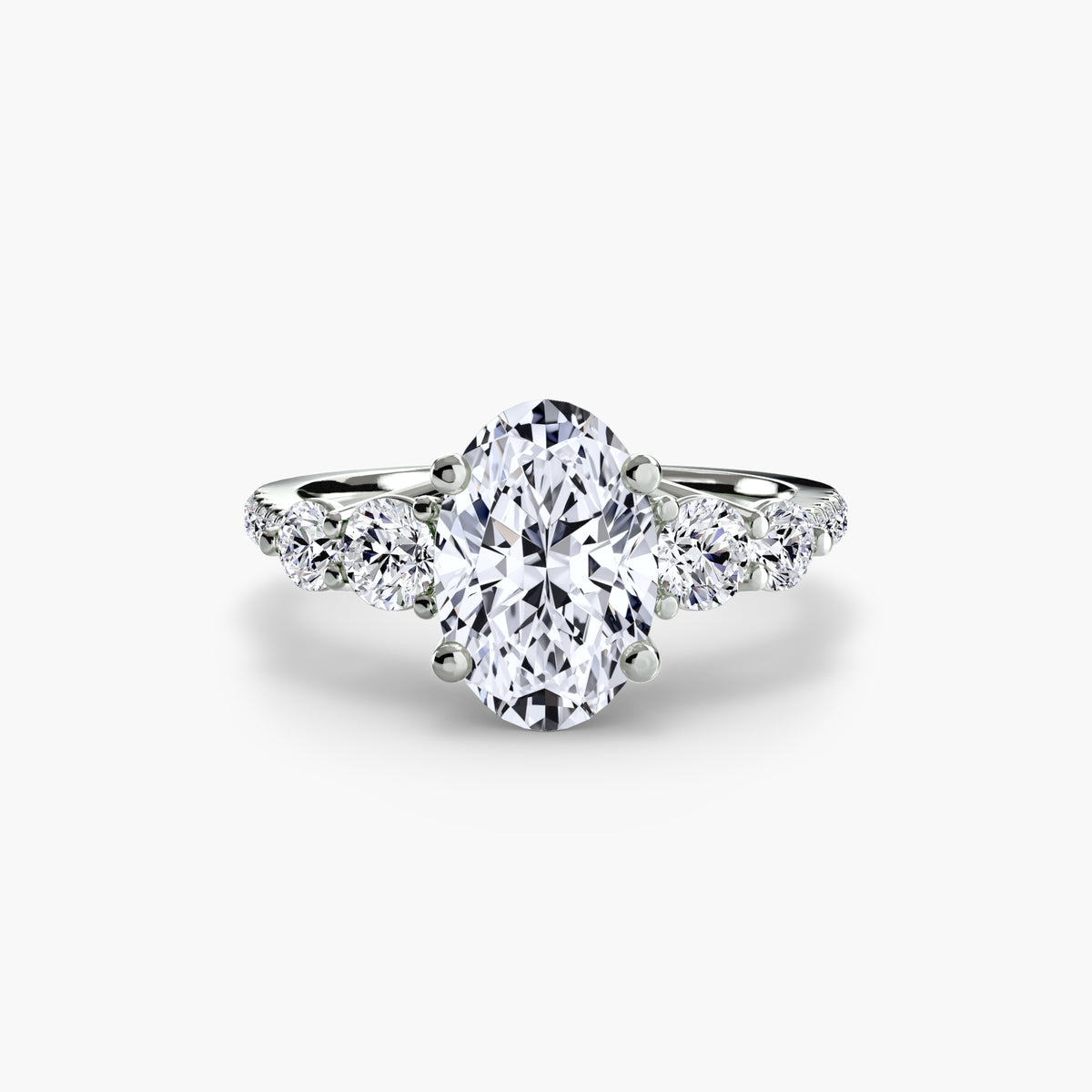 Side-Stone Pavé Engagement Ring – The Alessandra