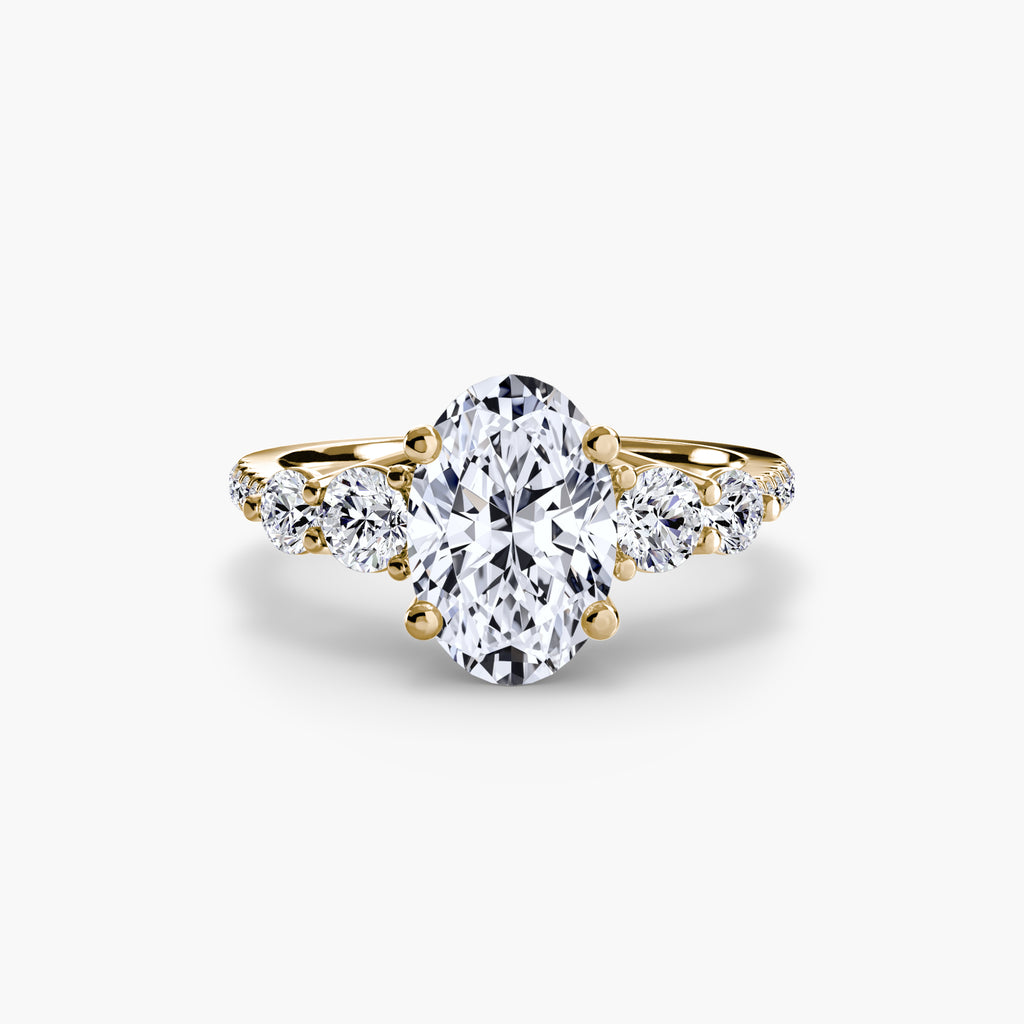 Side-Stone Pavé Engagement Ring – The Alessandra