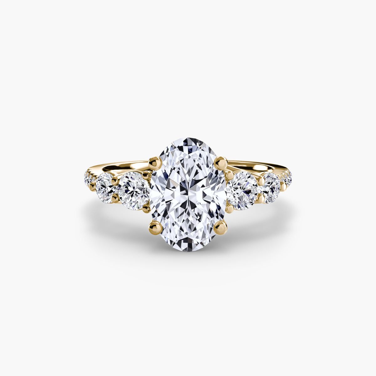 Side-Stone Pavé Engagement Ring – The Alessandra