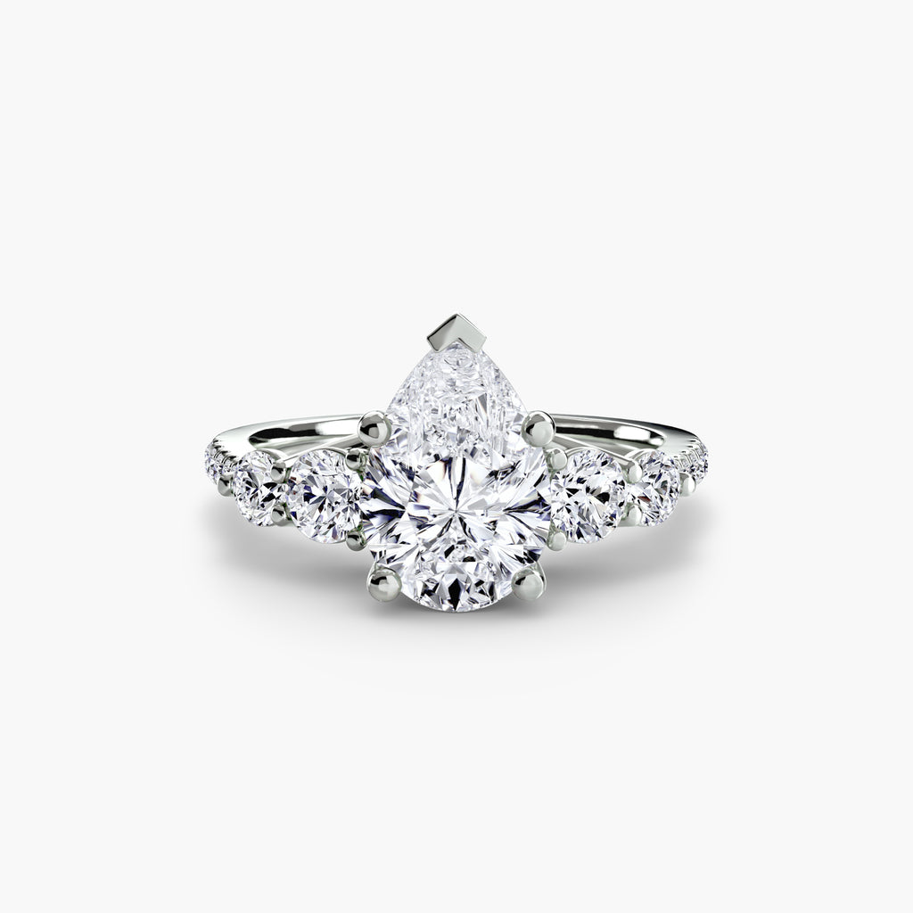 Side-Stone Pavé Engagement Ring – The Alessandra