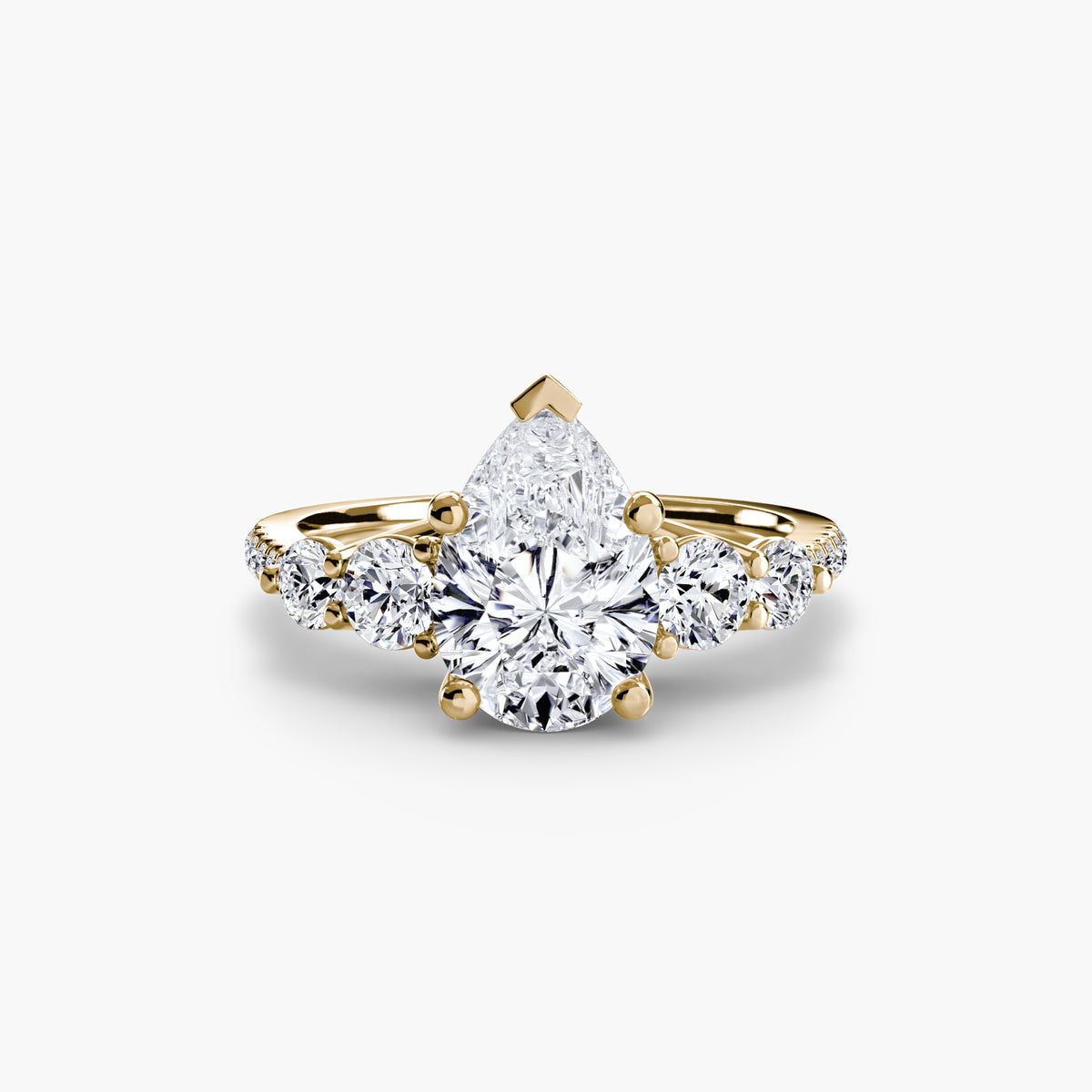 Side-Stone Pavé Engagement Ring – The Alessandra